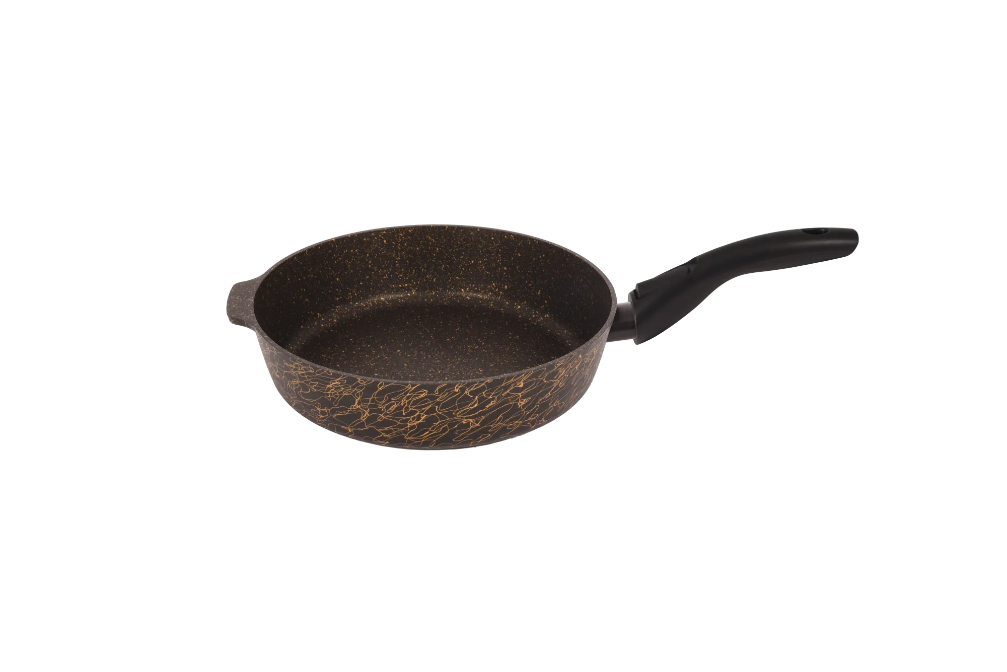 сгчз282а Сковорода глубокая 28 см со съёмной ручкой, со стеклянной крышкой АП линия Грация (черный_золото) 2 пнг 